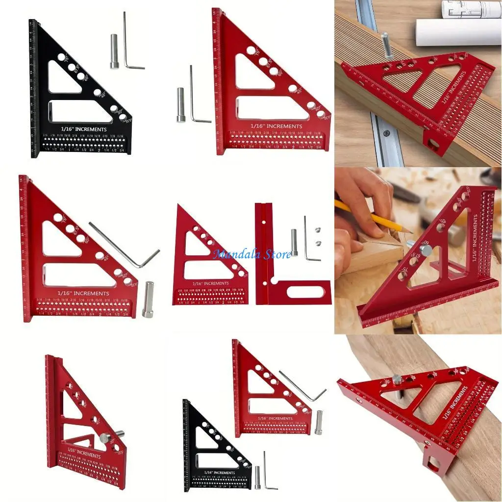 U2JC Precise Woodworking Square Tool, MultiAngle Measuring Ruler Adjustable 22.5 to 90 Degree Angles Finders for Carpenter
U2JC Precise Woodworking Square Tool, MultiAngle Measuring Ruler Adjustable 22.5 to 90 Degree Angles Finders for Carpenter