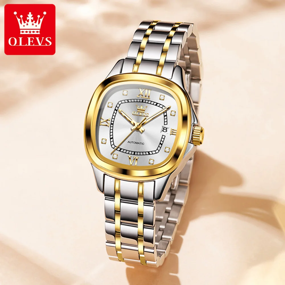 Luxury OLEVS Womens Watch Square Automatic Mechanical Watch Stainless Steel 50M Waterproof Date Watches For Woman Reloj 9810
Luxury OLEVS Womens Watch Square Automatic Mechanical Watch Stainless Steel 50M Waterproof Date Watches For Woman Reloj 9810
