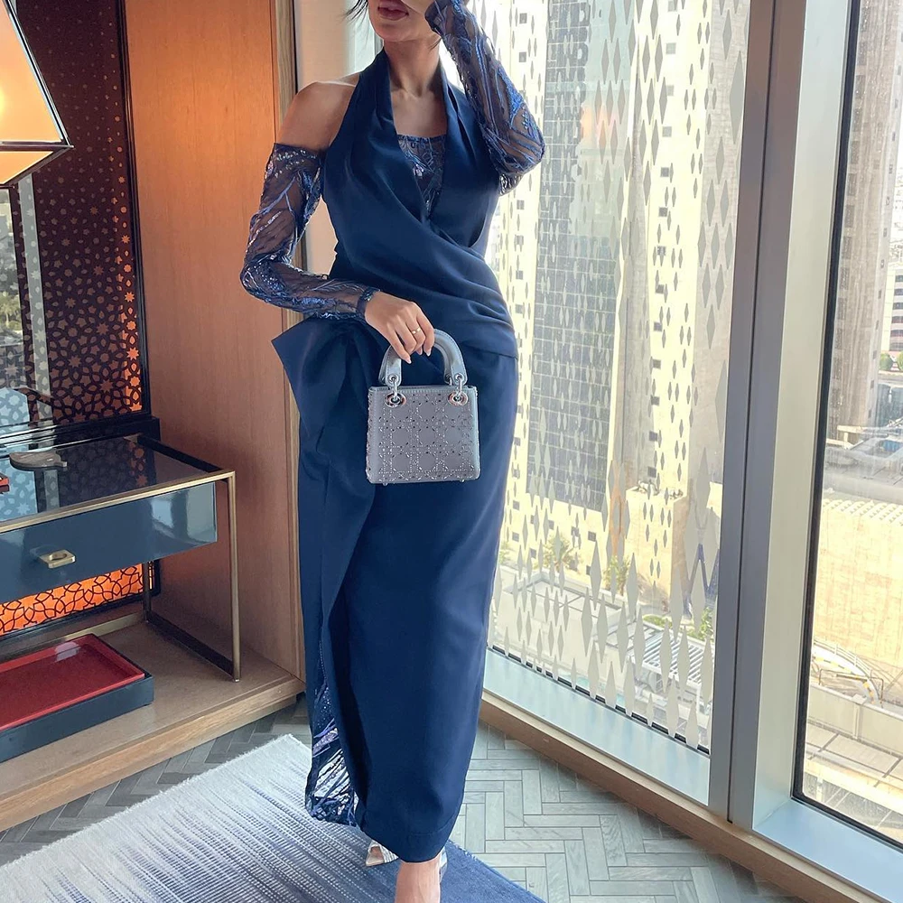 Customized Temperament Jersey Straight Detachable Sleeve Sequined Evening Dress Halter Special Occasion Gowns Photo Co
Customized Temperament Jersey Straight Detachable Sleeve Sequined Evening Dress Halter Special Occasion Gowns Photo Co