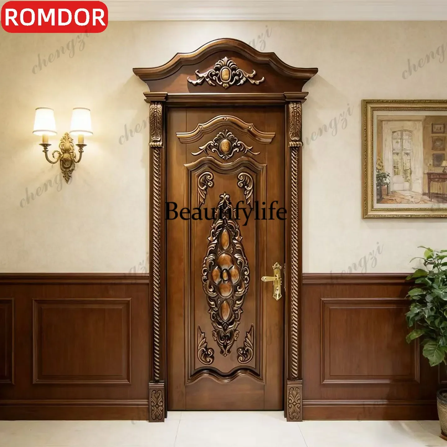 Y136 Y136 Villa home European carved paint interior set walnut retro luxury bedroom solid wood multi-layer swing door
Y136 Y136 Villa home European carved paint interior set walnut retro luxury bedroom solid wood multi-layer swing door