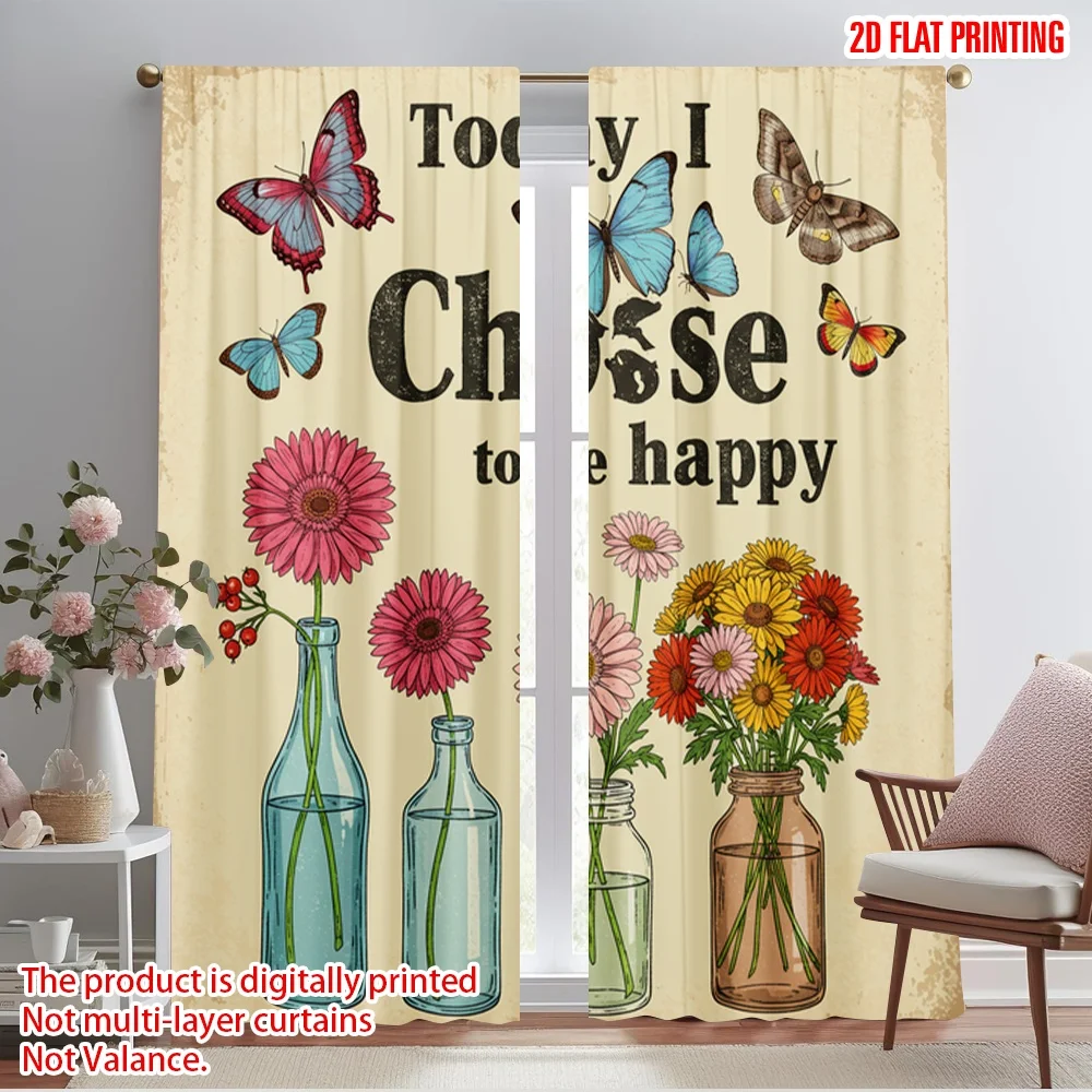 2pcs 2D flat printing Window Curtains Today I Choose Happy Butterflies Flowers Polyester Without Electricity Party Decorations
2pcs 2D flat printing Window Curtains Today I Choose Happy Butterflies Flowers Polyester Without Electricity Party Decorations