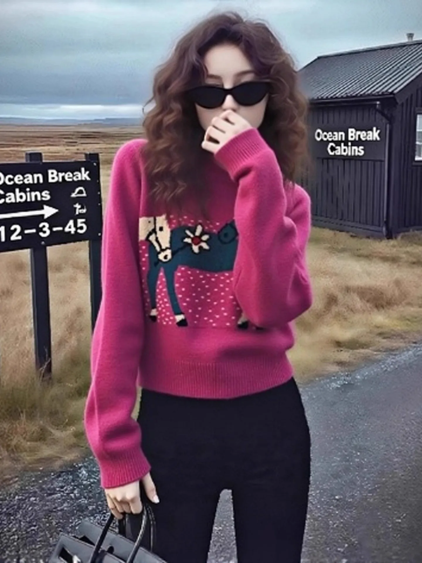 Pink round Neck Cartoon Knitted Sweater Women's Style Soft Comfortable Inner Wear Korean Loose Fit Long Sleeve Autumn Winter
Pink round Neck Cartoon Knitted Sweater Women's Style Soft Comfortable Inner Wear Korean Loose Fit Long Sleeve Autumn Winter