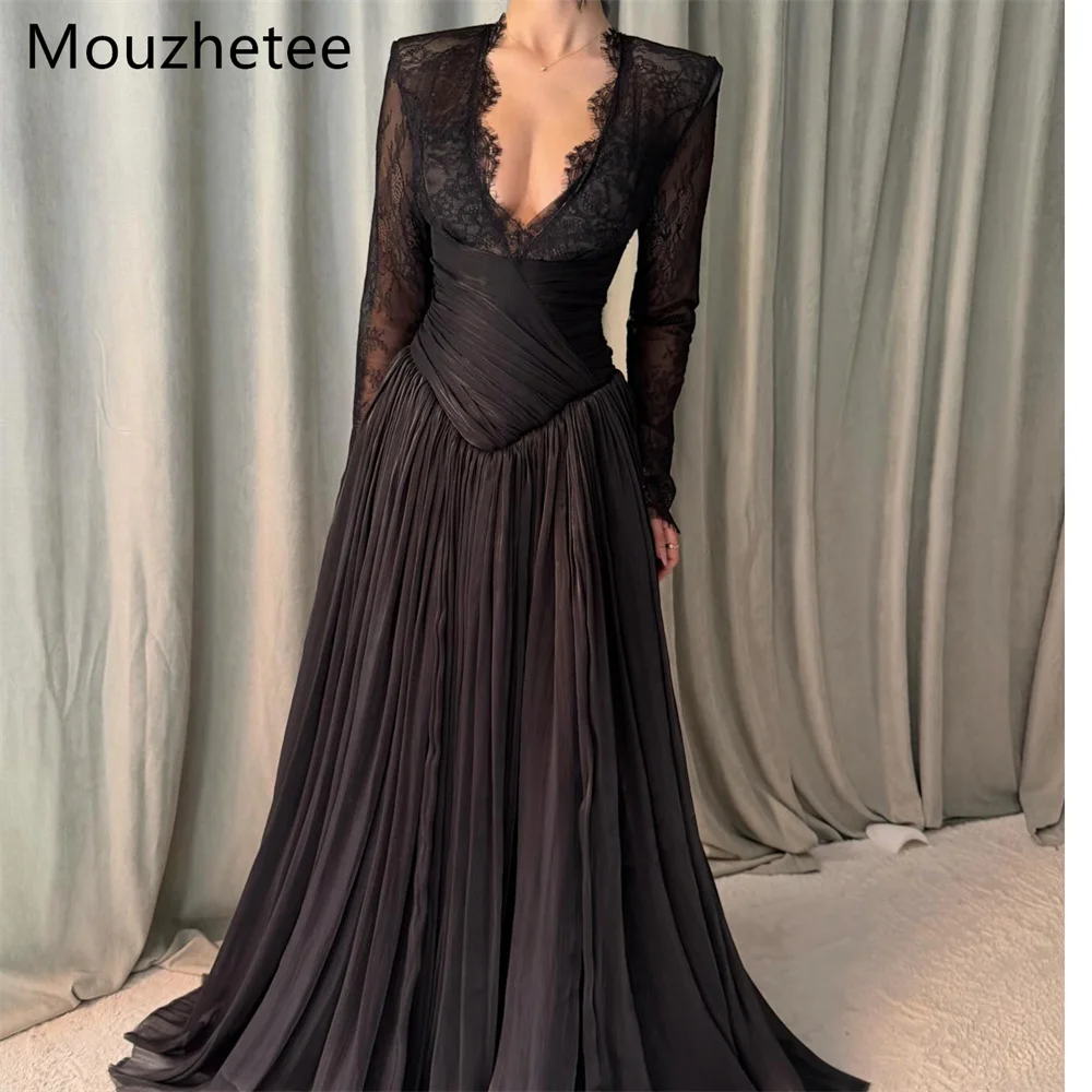 Mouzhetee A-Line Shiny V-Neck Evening Dresses Formal Dresses for Women Lace Elegant Prom Gowns Custom Made 2026
Mouzhetee A-Line Shiny V-Neck Evening Dresses Formal Dresses for Women Lace Elegant Prom Gowns Custom Made 2026