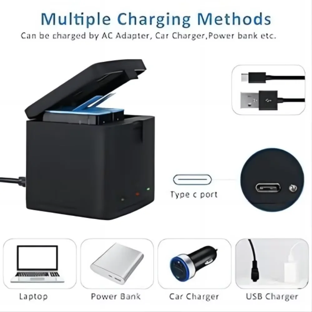 2000mAh Rechargeable Li-ion Battery, High Density Polymer Battery for GoPro Hero 9 10 11 12 Action Camera Accessories
2000mAh Rechargeable Li-ion Battery, High Density Polymer Battery for GoPro Hero 9 10 11 12 Action Camera Accessories