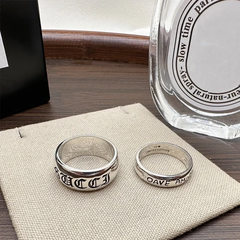 S925 Silver and Gram Joint Ring Wide and Narrow Edition Couple Pair Ring INS Trendy High Version
S925 Silver and Gram Joint Ring Wide and Narrow Edition Couple Pair Ring INS Trendy High Version