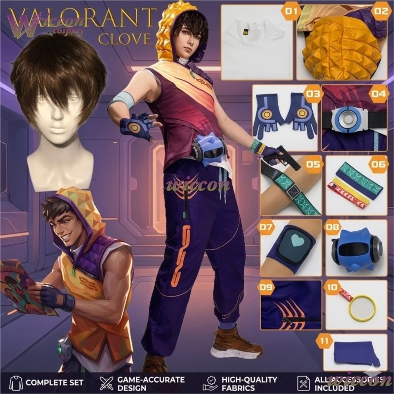 Miks VALORANT Cosplay Outfit Neon Circuit Jacket With Monster Emblem Glowing Gloves Soundwave Pants For Anime Convention Party
Miks VALORANT Cosplay Outfit Neon Circuit Jacket With Monster Emblem Glowing Gloves Soundwave Pants For Anime Convention Party