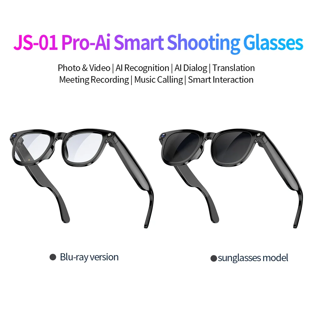 New JS-01pro AI Smart Glasses 2GB, 1200w Camera, Real-time Translation of Call Music for Photos and Videos
New JS-01pro AI Smart Glasses 2GB, 1200w Camera, Real-time Translation of Call Music for Photos and Videos