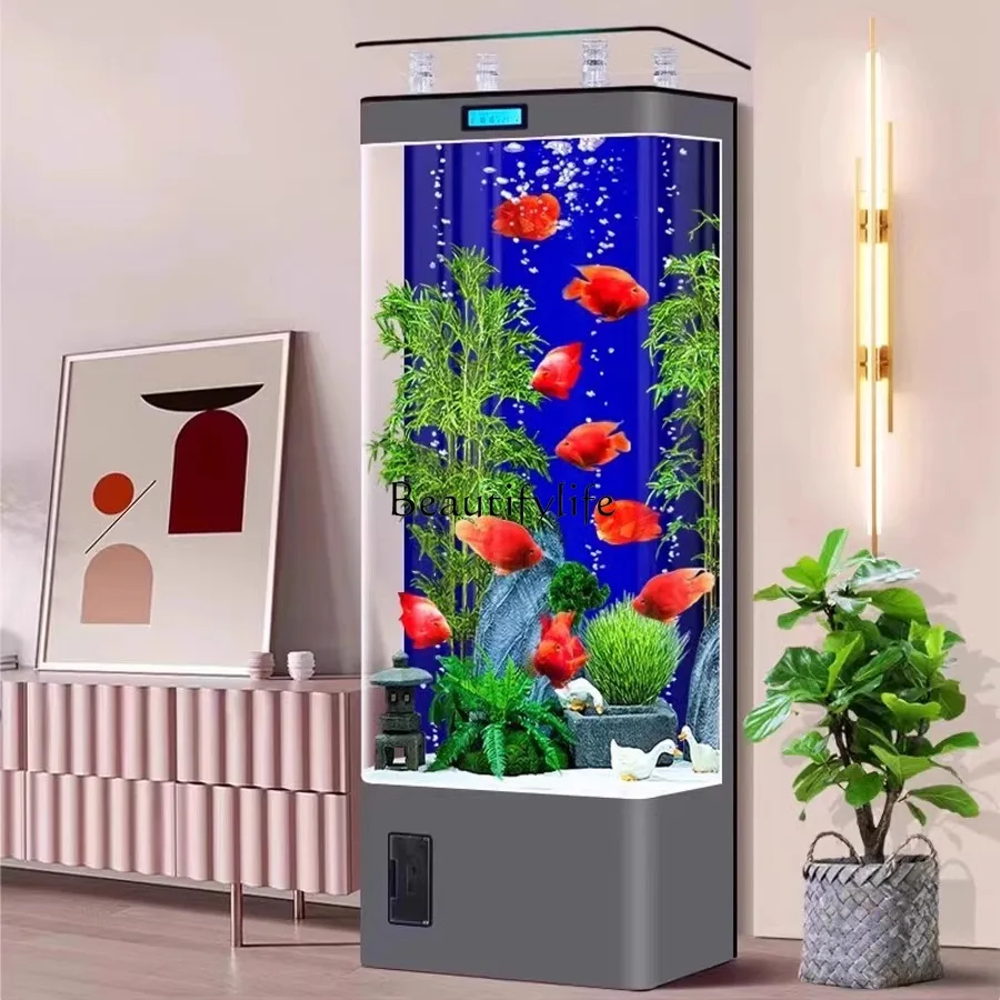 Fish tank living room integrated curved glass tank medium-sized goldfish tank ecological aquarium free of water change
Fish tank living room integrated curved glass tank medium-sized goldfish tank ecological aquarium free of water change