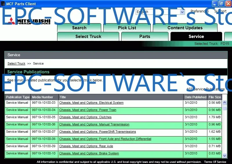 EPC-OFTWARE Вилочные подъемники 2024 (MCFA) Руководства мастерской для Mitsubishi
EPC-OFTWARE Вилочные подъемники 2024 (MCFA) Руководства мастерской для Mitsubishi