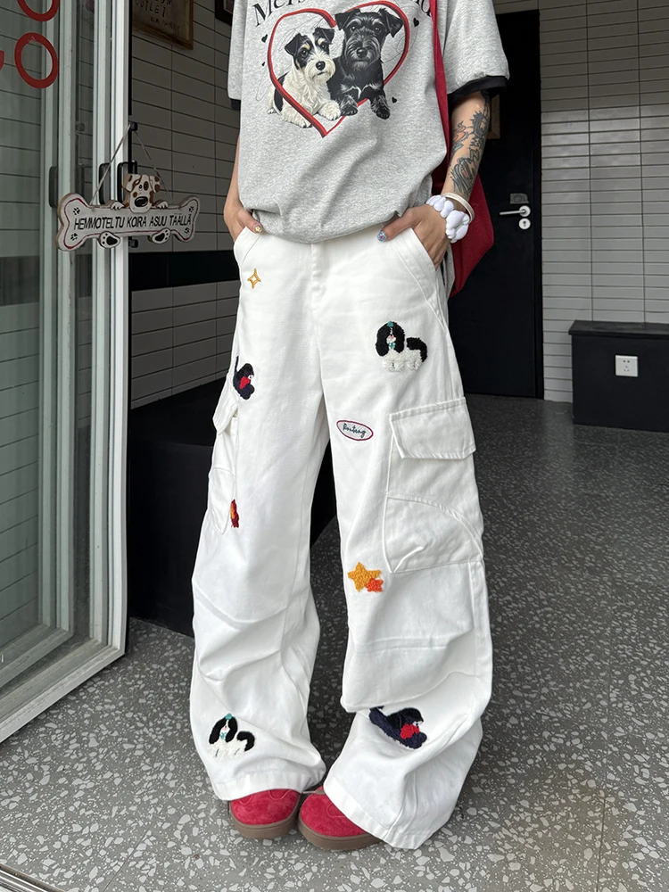 Women's White Baggy Y2k Jeans Harajuku Denim Trousers Vintage Japanese 2000s Style Oversize High Waist Jean Pants Trashy Clothes
Women's White Baggy Y2k Jeans Harajuku Denim Trousers Vintage Japanese 2000s Style Oversize High Waist Jean Pants Trashy Clothes