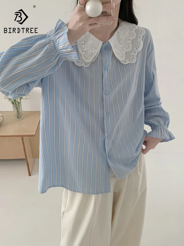 Новая женская хлопковая блузка с длинным рукавом на весну 2026 года, с воротником «Питер Пэн», в полоску, в стиле «Мори-гёрл», повседневная, свободная, с эффектом омоложения, T61718CC
Новая женская хлопковая блузка с длинным рукавом на весну 2026 года, с воротником «Питер Пэн», в полоску, в стиле «Мори-гёрл», повседневная, свободная, с эффектом омоложения, T61718CC