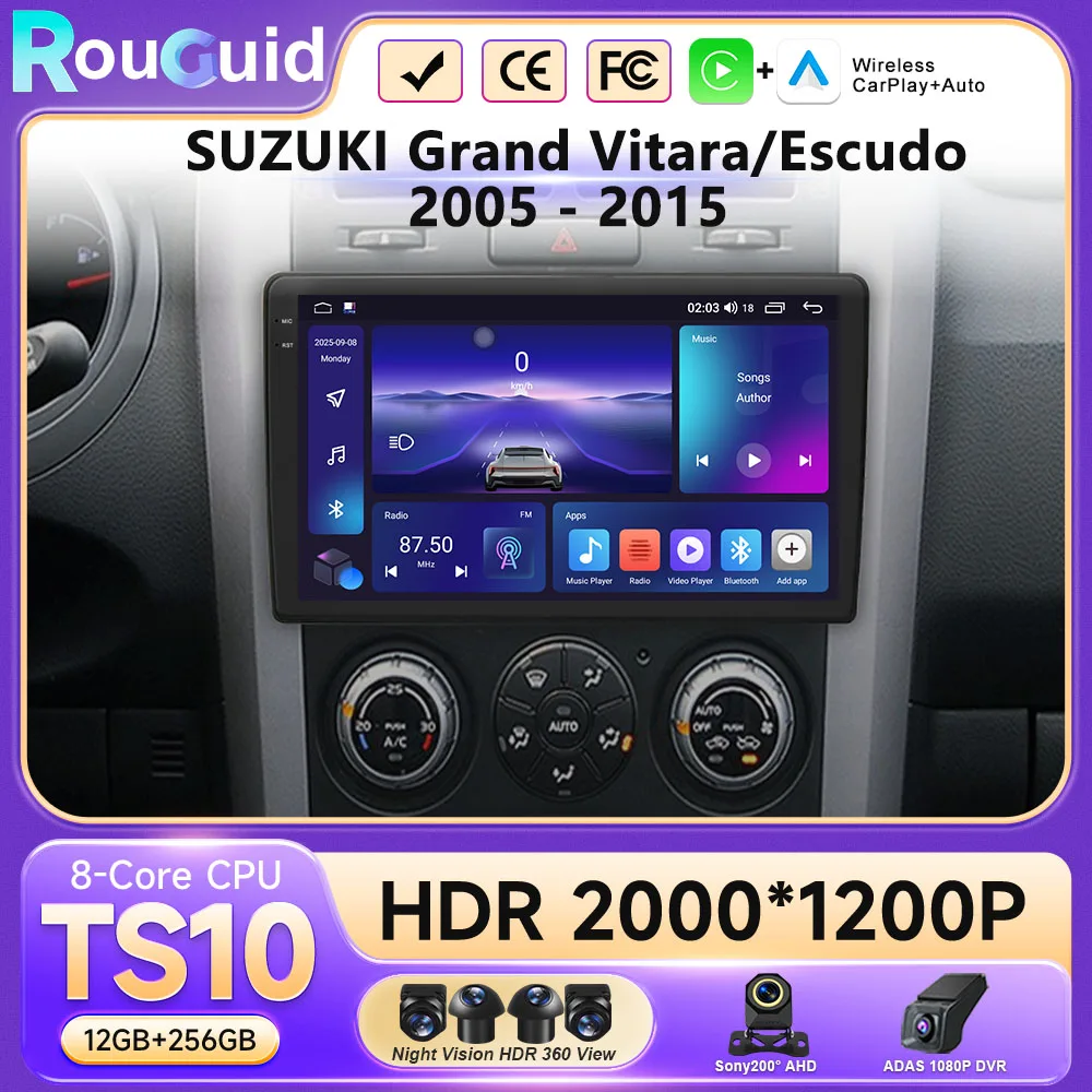 Car radio Android 16 For Suzuki Grand Vitara 3 2005-2010 2011-2015 Car Radio Multimedia Player GPS Carplay Android Auto WIFI DVD
Car radio Android 16 For Suzuki Grand Vitara 3 2005-2010 2011-2015 Car Radio Multimedia Player GPS Carplay Android Auto WIFI DVD