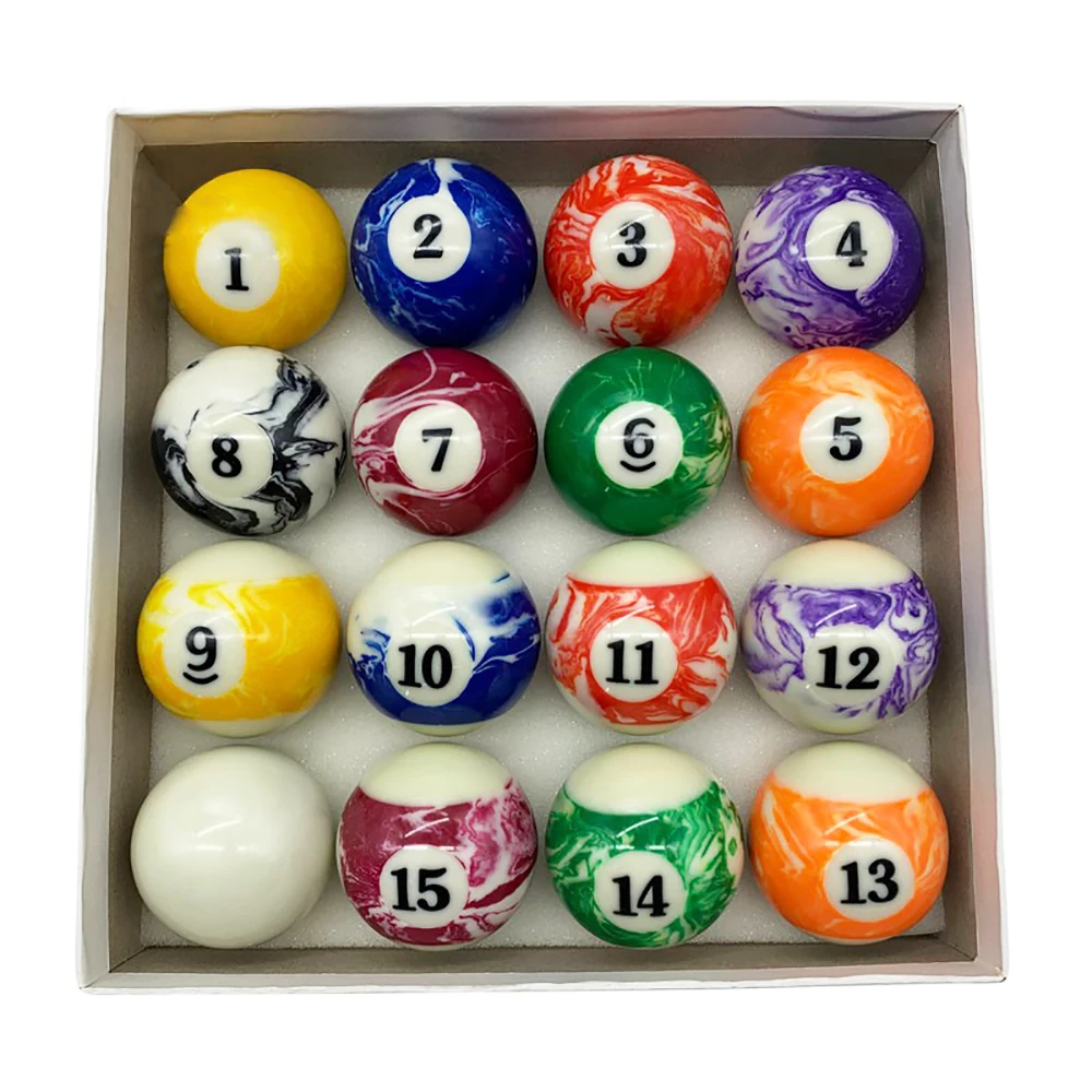 High Quality 16pcs/set 57.2mm Resin Marble Appearance Pool & Billiard Balls Complete Snooker Set Pool Table Accessories
High Quality 16pcs/set 57.2mm Resin Marble Appearance Pool & Billiard Balls Complete Snooker Set Pool Table Accessories