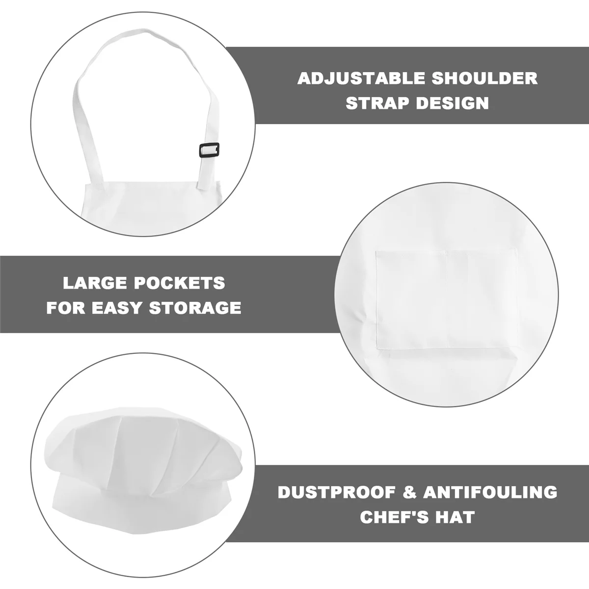 【Home-Tools!】12-Piece Apron and Chef Hat Set, Adjustable Children'S Apron with Pockets (White, Suitable for 2-6 Year Old S)
【Home-Tools!】12-Piece Apron and Chef Hat Set, Adjustable Children'S Apron with Pockets (White, Suitable for 2-6 Year Old S)