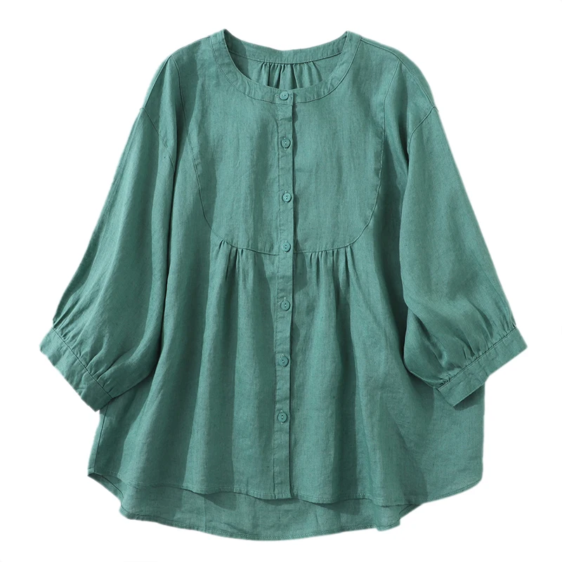 Cotton Linen Five-minute Sleeve Doll Shirt Female Spring and Summer New Korean Version of The Literary Design Loose Temperament
Cotton Linen Five-minute Sleeve Doll Shirt Female Spring and Summer New Korean Version of The Literary Design Loose Temperament