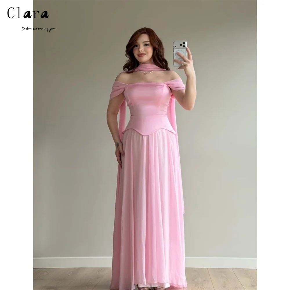 Clara Custom Pink Off Shoulder Sleeveless A Line Elegant Gown Long Elegant Evening Party Dresses for Luxury Party Formal Dress
Clara Custom Pink Off Shoulder Sleeveless A Line Elegant Gown Long Elegant Evening Party Dresses for Luxury Party Formal Dress