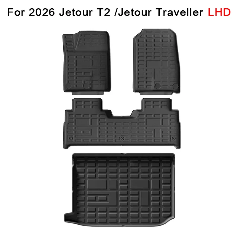 for 2026 Jetour T2 /Jetour Traveller Car Floor Mats & Cargo Liner Trunk Pad, TPE 3D Foot Mat Waterproof Odorless Tray Set BLACK
for 2026 Jetour T2 /Jetour Traveller Car Floor Mats & Cargo Liner Trunk Pad, TPE 3D Foot Mat Waterproof Odorless Tray Set BLACK