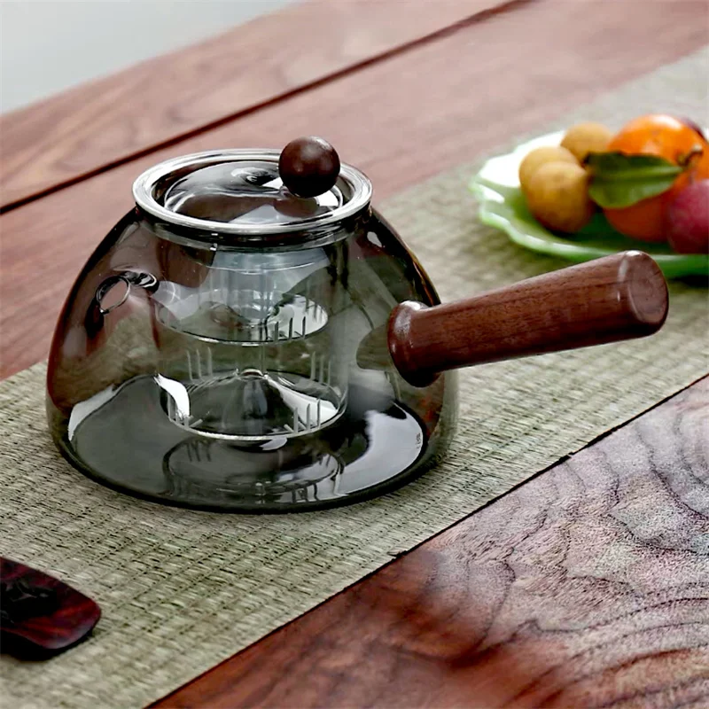 900ML Side Wooden Handle Glass Teapot with Infuser Cooking Herbs Puer Oolong Tea Pot Kung Fu Tea Maker Tea Set
900ML Side Wooden Handle Glass Teapot with Infuser Cooking Herbs Puer Oolong Tea Pot Kung Fu Tea Maker Tea Set