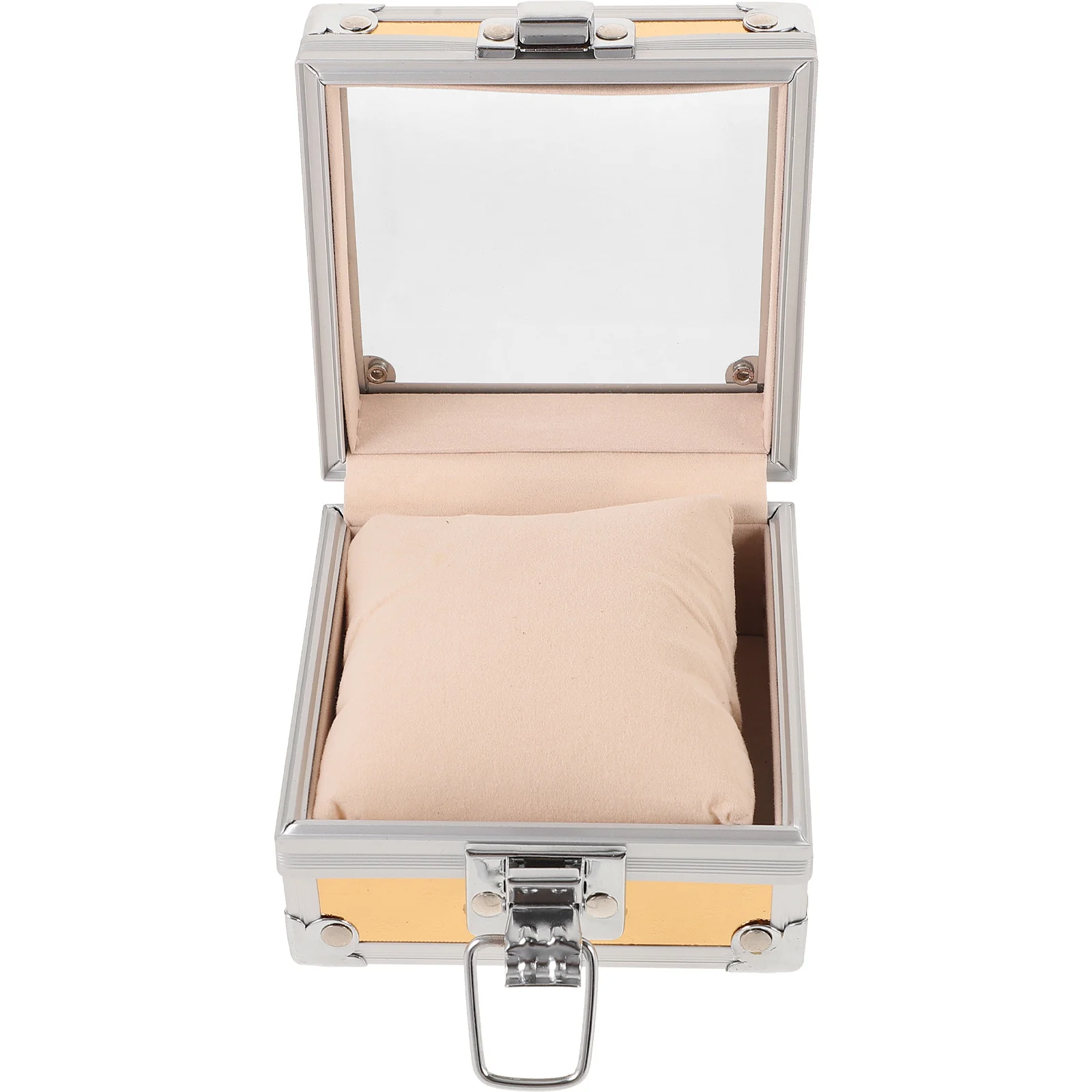Portable Watch Box 9.5x9.5x5.5cm Transparent Lid Square Shaped Jewelry Case for Travel Stainless Steel Storage Organizer
Portable Watch Box 9.5x9.5x5.5cm Transparent Lid Square Shaped Jewelry Case for Travel Stainless Steel Storage Organizer