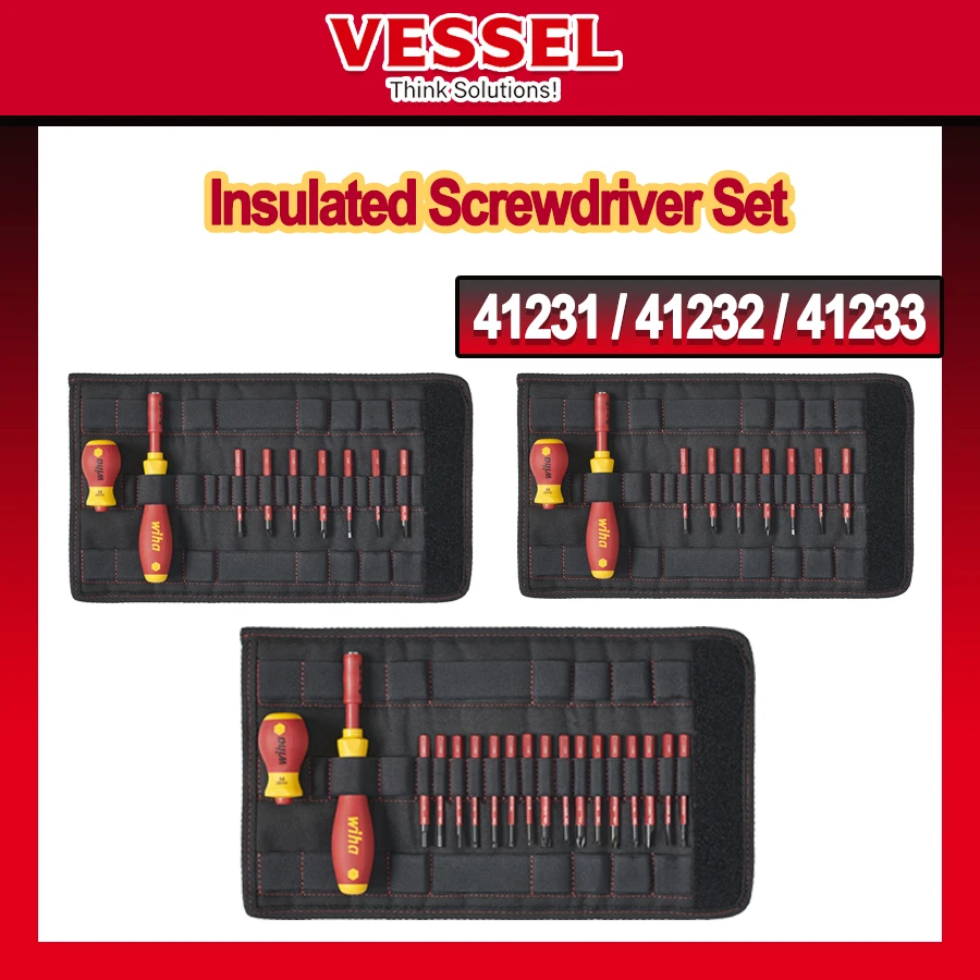 WIHA Insulated Screwdriver Set 18/9 PCS with Multi Size Bits and Folding Bag 41231/41232/41233
WIHA Insulated Screwdriver Set 18/9 PCS with Multi Size Bits and Folding Bag 41231/41232/41233
