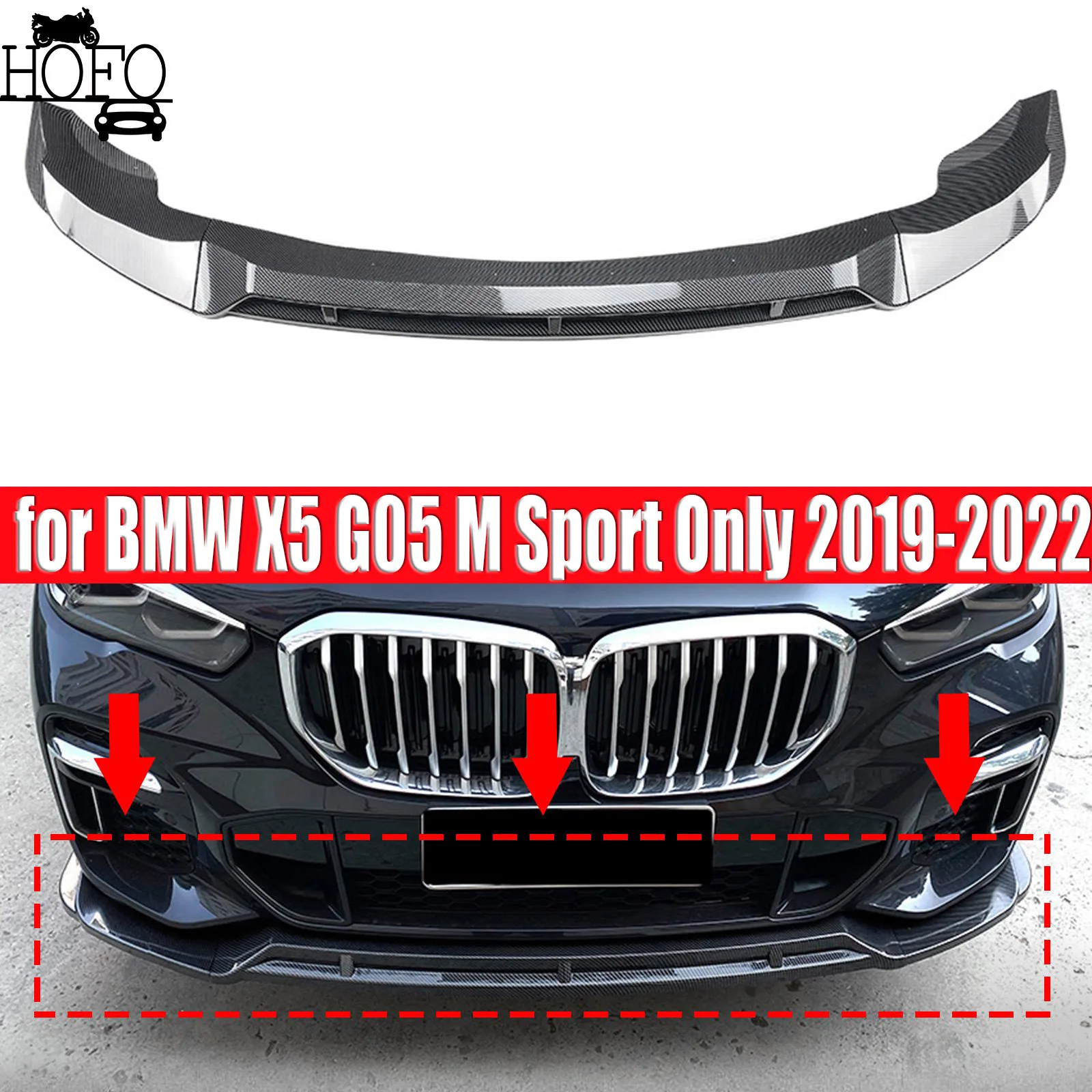 Car Front Bumper Spoiler Lip Kit Carbon Fiber Color/Gloss Black Car Accessories For BMW X5 G05 M Sport 2019-2022
Car Front Bumper Spoiler Lip Kit Carbon Fiber Color/Gloss Black Car Accessories For BMW X5 G05 M Sport 2019-2022