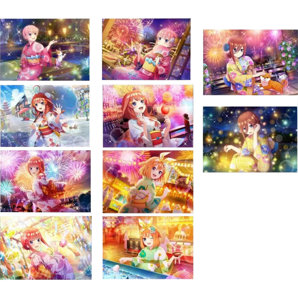 10Pcs/set Anime Girls Flash Card The Quintessential Quintuplets Summer Festival Series Kawaii Anime Collection Cards Gift Toys
10Pcs/set Anime Girls Flash Card The Quintessential Quintuplets Summer Festival Series Kawaii Anime Collection Cards Gift Toys