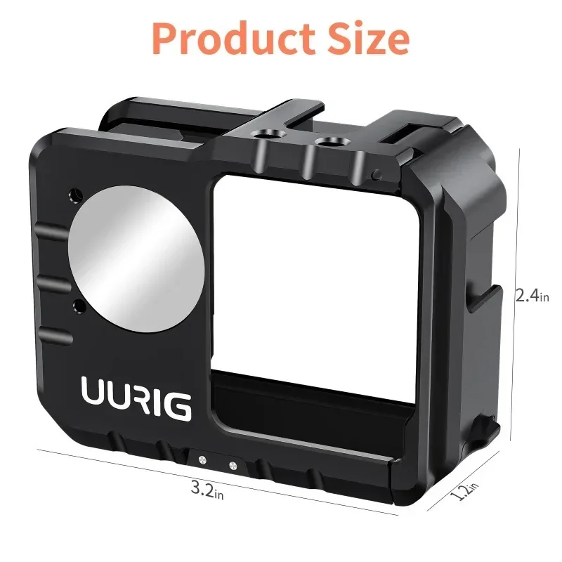 Sports Camera Cage with Dual Cold Shoe Mounts Selfie Mirror Protective Frame Camera Cage Accessories for Insta360 ONE RS
Sports Camera Cage with Dual Cold Shoe Mounts Selfie Mirror Protective Frame Camera Cage Accessories for Insta360 ONE RS
