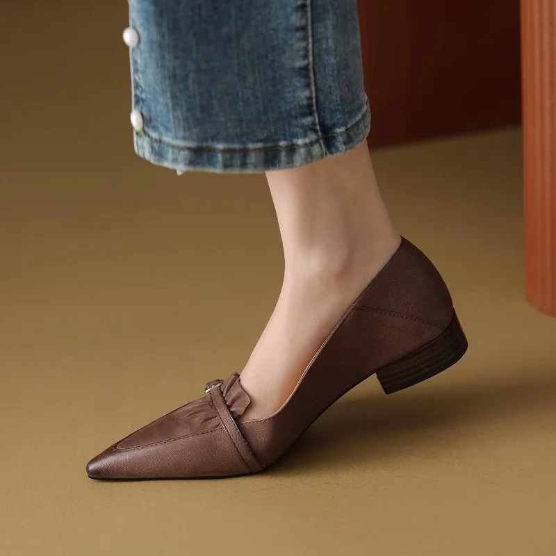 Woman Retro Simple Shoes For Spring Slip On Sheepskin Real Leather Shoes French Style Women‘s Flats Slip On Basic Shoes
Woman Retro Simple Shoes For Spring Slip On Sheepskin Real Leather Shoes French Style Women‘s Flats Slip On Basic Shoes