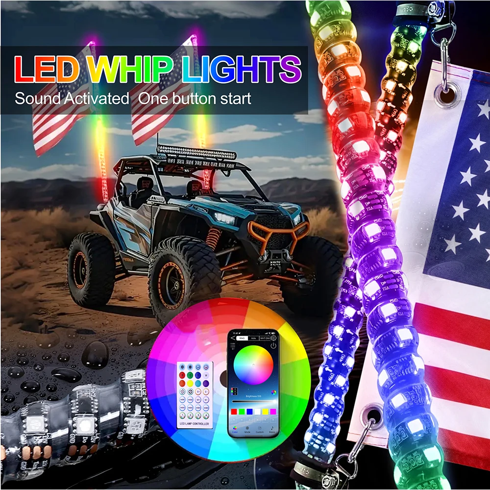 RGB LED Flagpole Light 12V/24V Sound Activated Remote Control Color-Changing Light-Guiding Whip Light for WS2811 Flagpole Light
RGB LED Flagpole Light 12V/24V Sound Activated Remote Control Color-Changing Light-Guiding Whip Light for WS2811 Flagpole Light