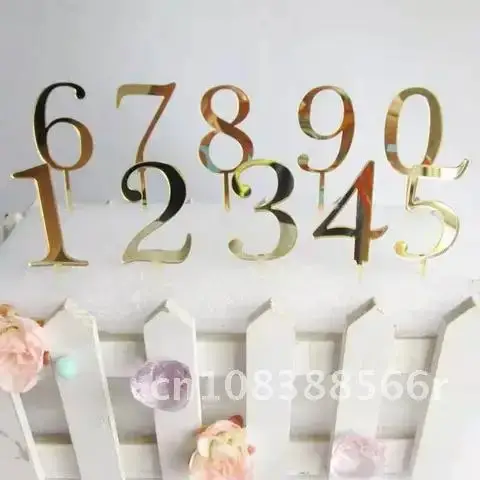 Simple Gold Number 0-9 Acrylic Happy Birthday Cake Topper Diy Wedding Anniversary Christmas Cupcake Decorations
Simple Gold Number 0-9 Acrylic Happy Birthday Cake Topper Diy Wedding Anniversary Christmas Cupcake Decorations
