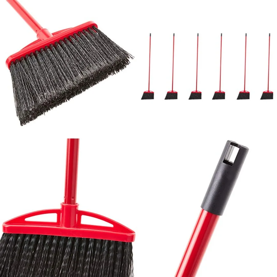 Angle Broom With Metal Handle for Floor Cleaning and Sweeping, 11 inches Wide, 6-Pack, Black Red
Angle Broom With Metal Handle for Floor Cleaning and Sweeping, 11 inches Wide, 6-Pack, Black Red