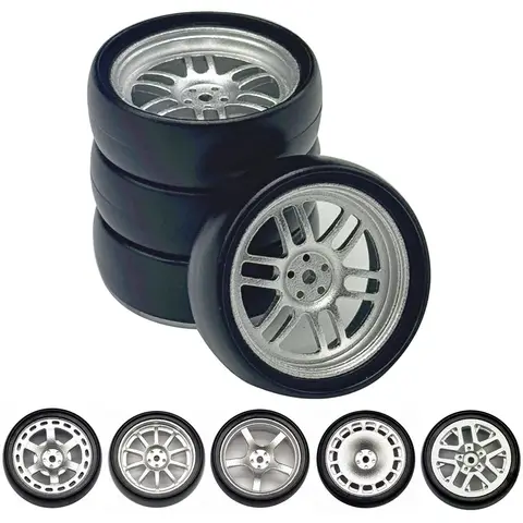 1:18 LDRC LD1801 LD1802 LD1803 LD1804 A01 A02 A86 4pcs Metal 32mm RC Hard Drift Tire Wheel Hard Tyre 1/18 RC Car Upgrade Parts