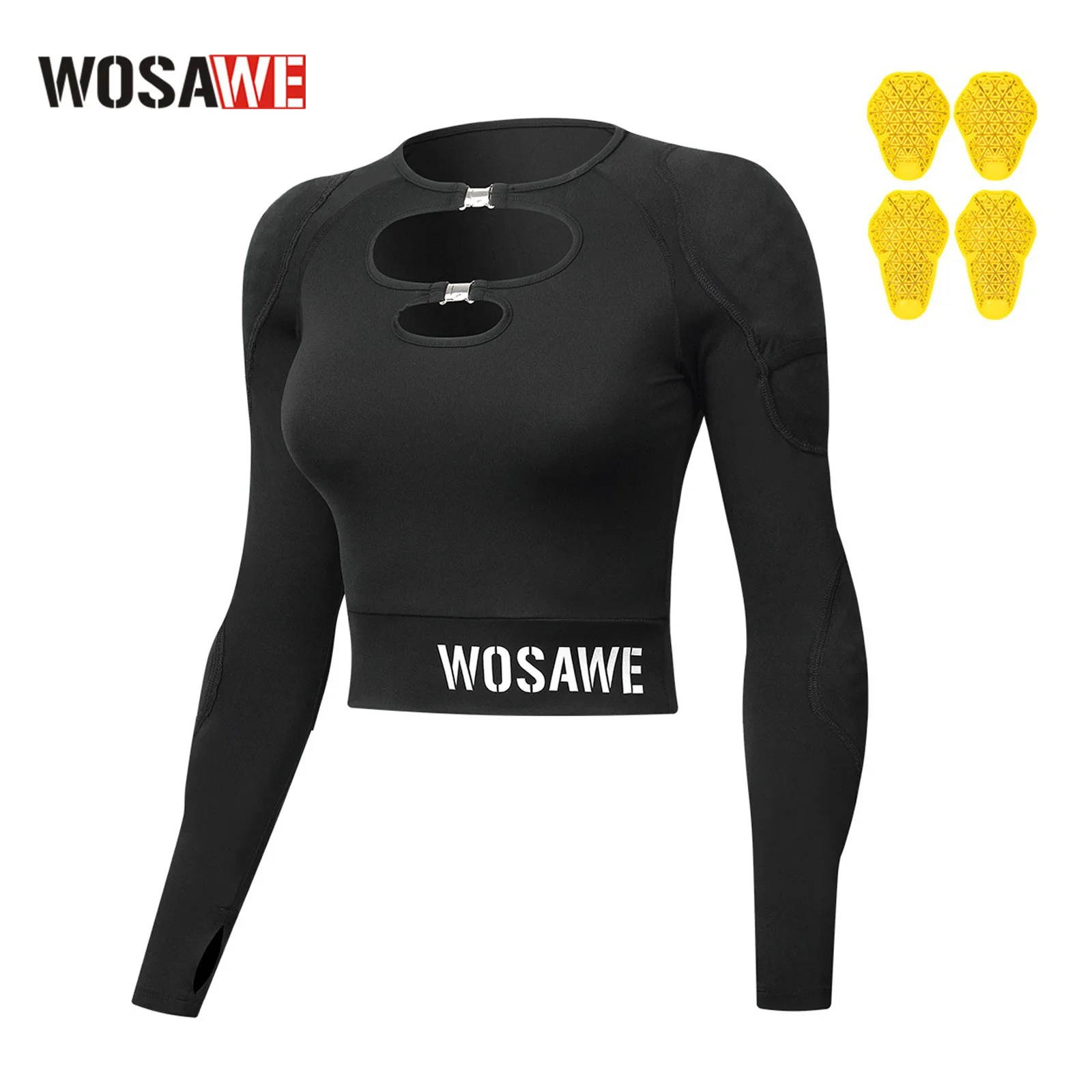 WOSAWE Women's Motorcycle Tight-Fitting Hollow Top Short Sexy Top in Motorcycle Style Riding Apparel
WOSAWE Women's Motorcycle Tight-Fitting Hollow Top Short Sexy Top in Motorcycle Style Riding Apparel