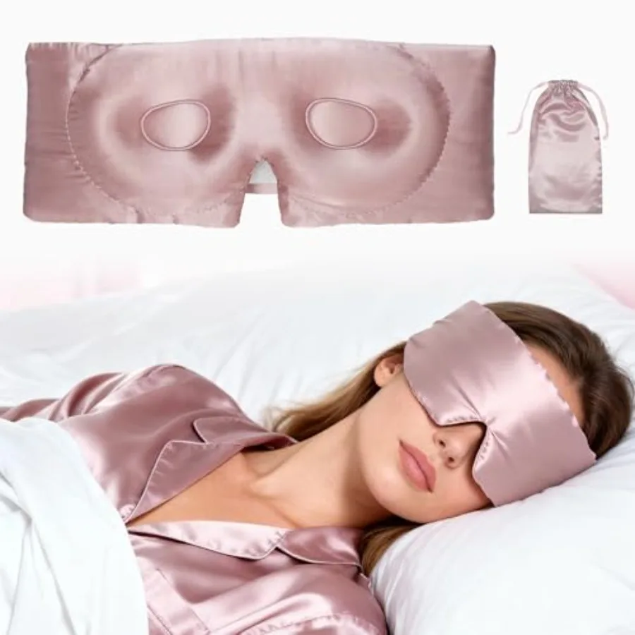 22 Momme Pure Silk Sleep Mask with Travel Pouch, 3D Contour Adjustable Blindfold for Side Sleepers, Eyelash Protecting for Natu
22 Momme Pure Silk Sleep Mask with Travel Pouch, 3D Contour Adjustable Blindfold for Side Sleepers, Eyelash Protecting for Natu