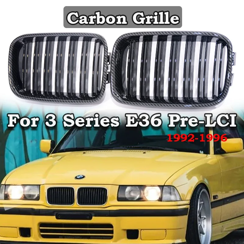 Car Front Bumper Grille for BMW E36 Pre LCI 1992-1996 Carbon Fiber Water Transfer Glossy Black Matte Black Tri Color Chrome
Car Front Bumper Grille for BMW E36 Pre LCI 1992-1996 Carbon Fiber Water Transfer Glossy Black Matte Black Tri Color Chrome