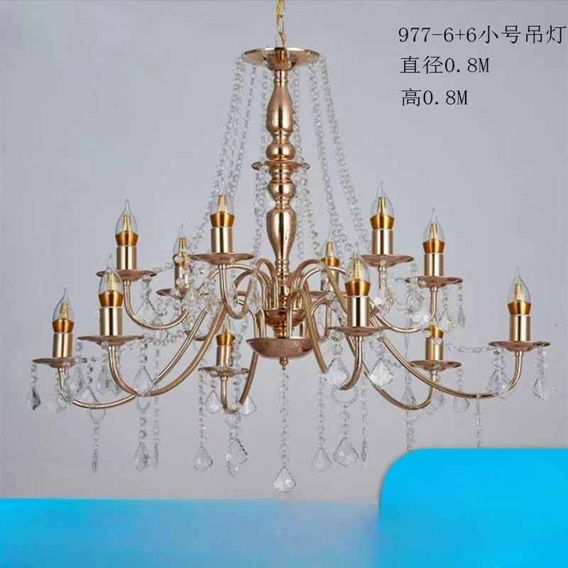Crystal chandelier electroplated wrought iron wedding hall decoration props lighting
Crystal chandelier electroplated wrought iron wedding hall decoration props lighting