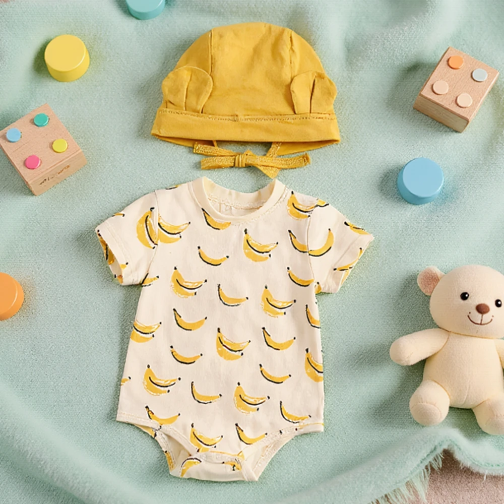 Short Sleeve Cute Baby Clothes Fashion Summer Casual Toddler Boys Girls Bodysuits with Hat
Short Sleeve Cute Baby Clothes Fashion Summer Casual Toddler Boys Girls Bodysuits with Hat
