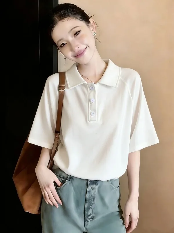 Loose Women's Neck Short Sleeve T-shirt Summer New Style Korean Version Big Size Cover Belly Button College Style Top
Loose Women's Neck Short Sleeve T-shirt Summer New Style Korean Version Big Size Cover Belly Button College Style Top