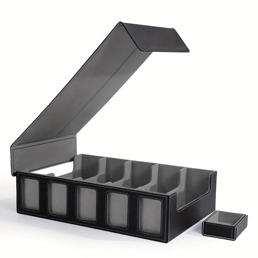3900+ Capacity Trading Card Storage Box with Commander Display Dice Tray & Removable Lid - 5-Row Organizer for MTG TCG Sports Cards, Durable Deck Case with Multiple Compartments
3900+ Capacity Trading Card Storage Box with Commander Display Dice Tray & Removable Lid - 5-Row Organizer for MTG TCG Sports Cards, Durable Deck Case with Multiple Compartments