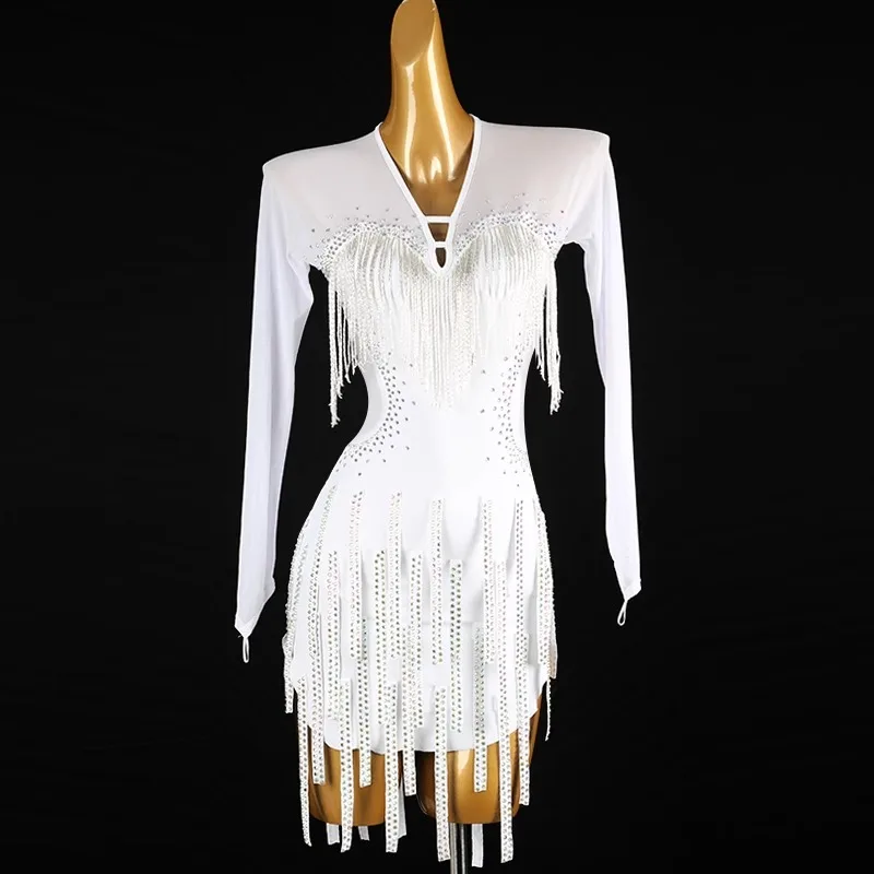 Slimming national standard dance Latin dance competition suit advanced performance dress tassel tube bead dance skirt
Slimming national standard dance Latin dance competition suit advanced performance dress tassel tube bead dance skirt