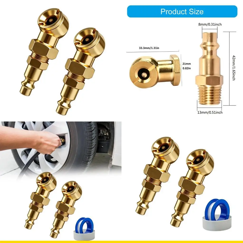 SZCH 2PCS Brass Coated Air Chuck with Leak Proof Valves & Seal Tape Suitable for Tires
SZCH 2PCS Brass Coated Air Chuck with Leak Proof Valves & Seal Tape Suitable for Tires