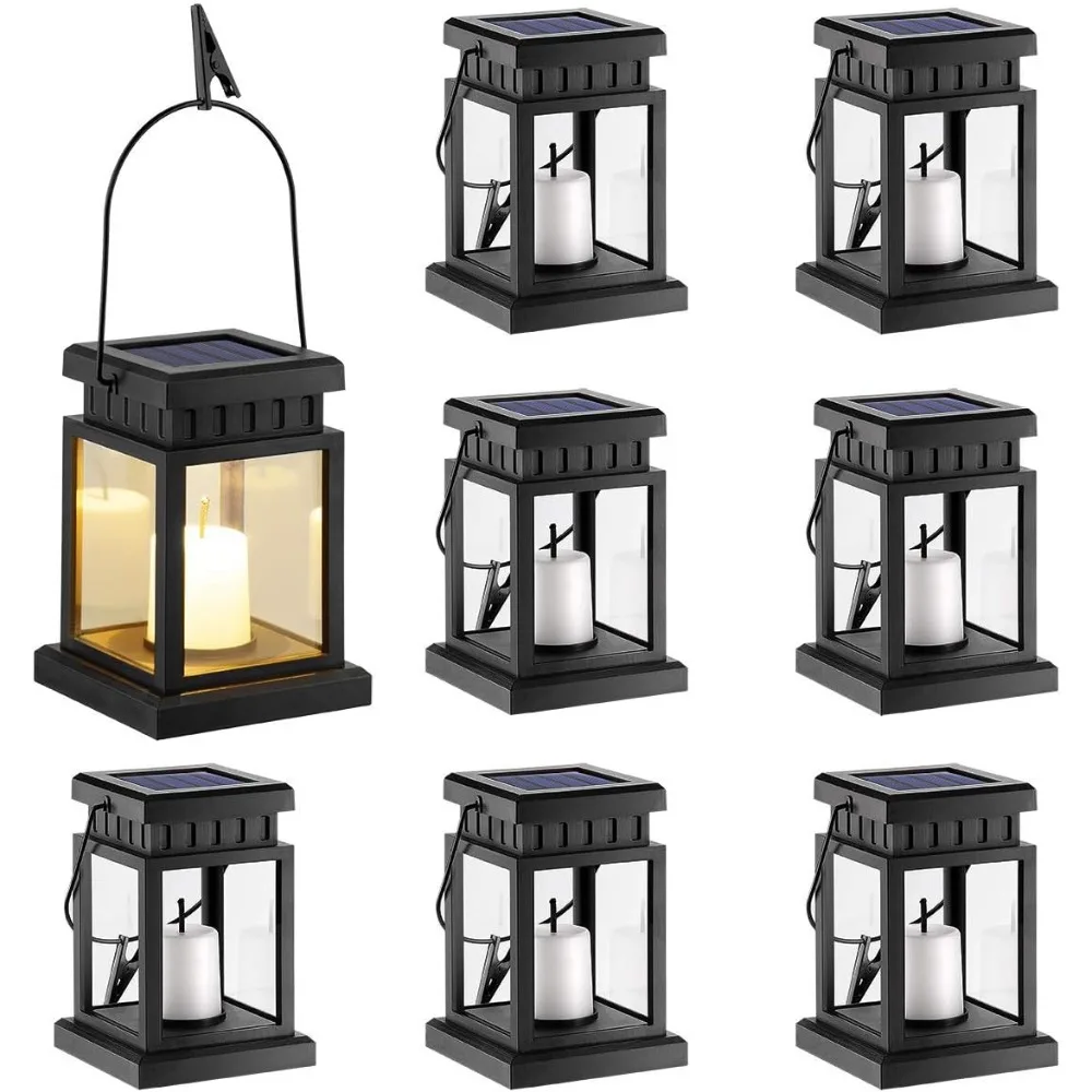 8 packs of outdoor solar hanging lights, candle effect lights with stakes, suitable for gardens and terraces - warm white
8 packs of outdoor solar hanging lights, candle effect lights with stakes, suitable for gardens and terraces - warm white
