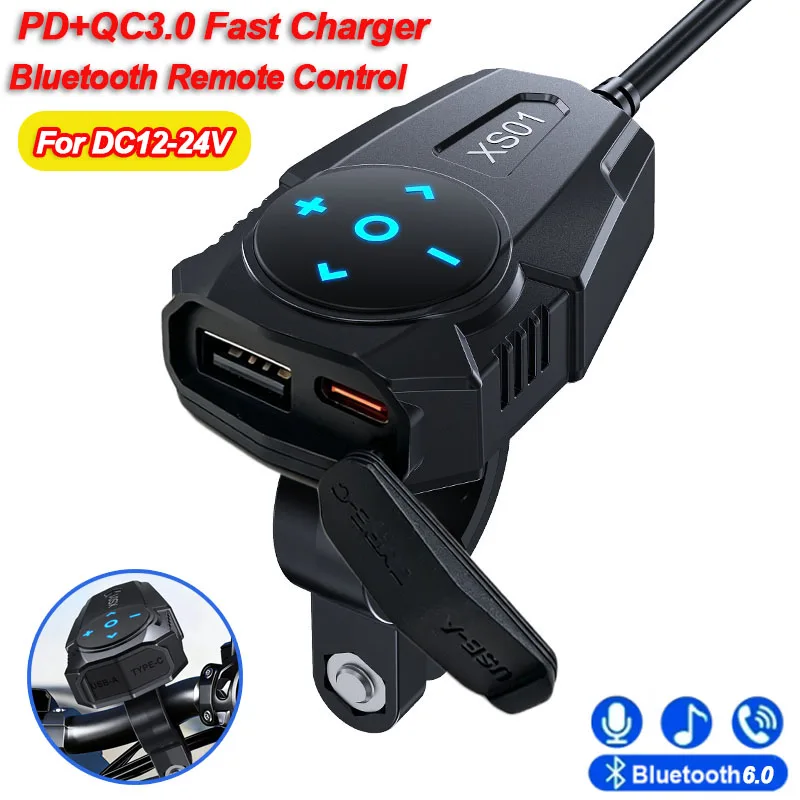 PD QC3.0 Motorcycle USB Fast Charger 58W Handlebar Dual USB Socket with Bluetooth Remote Control Waterproof 12V Power Adapter
PD QC3.0 Motorcycle USB Fast Charger 58W Handlebar Dual USB Socket with Bluetooth Remote Control Waterproof 12V Power Adapter