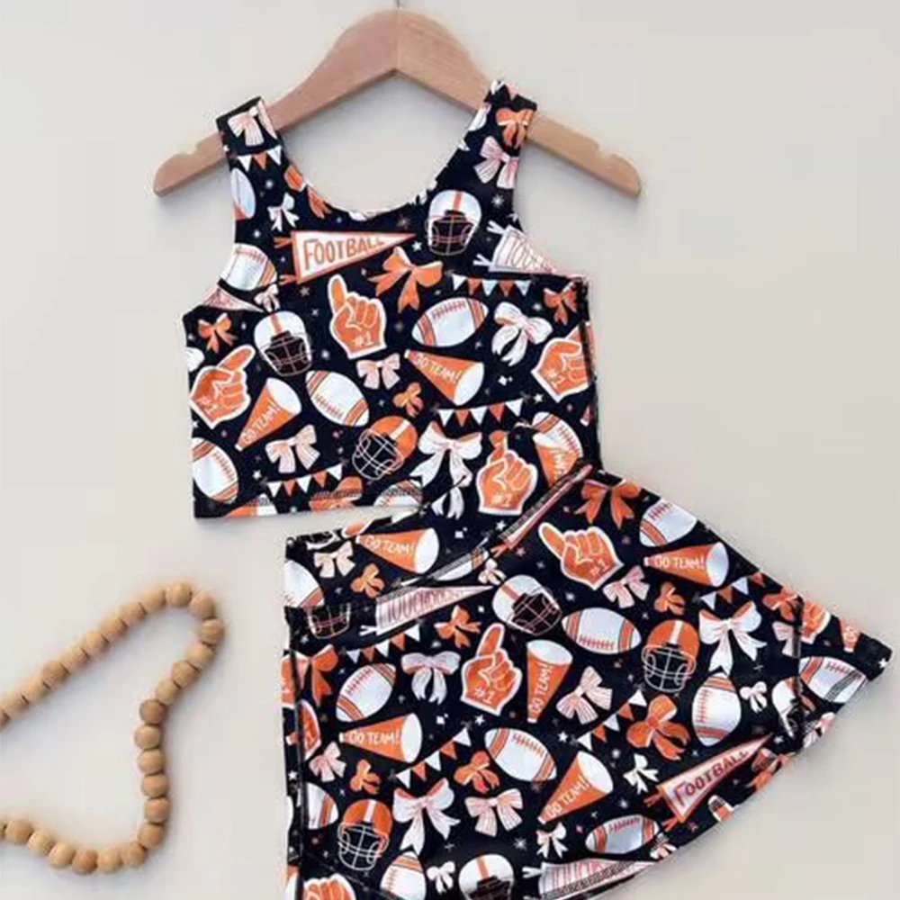 Girls' Yellow Bow Football Top And Skirt Set Baby Team Orange Activewear Yoga Vest Short Skirts Outfit for Little Athletes
Girls' Yellow Bow Football Top And Skirt Set Baby Team Orange Activewear Yoga Vest Short Skirts Outfit for Little Athletes