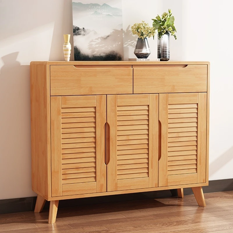 Nordic solid wood shoe simple household door small apartment two doors storage living room hall log
Nordic solid wood shoe simple household door small apartment two doors storage living room hall log