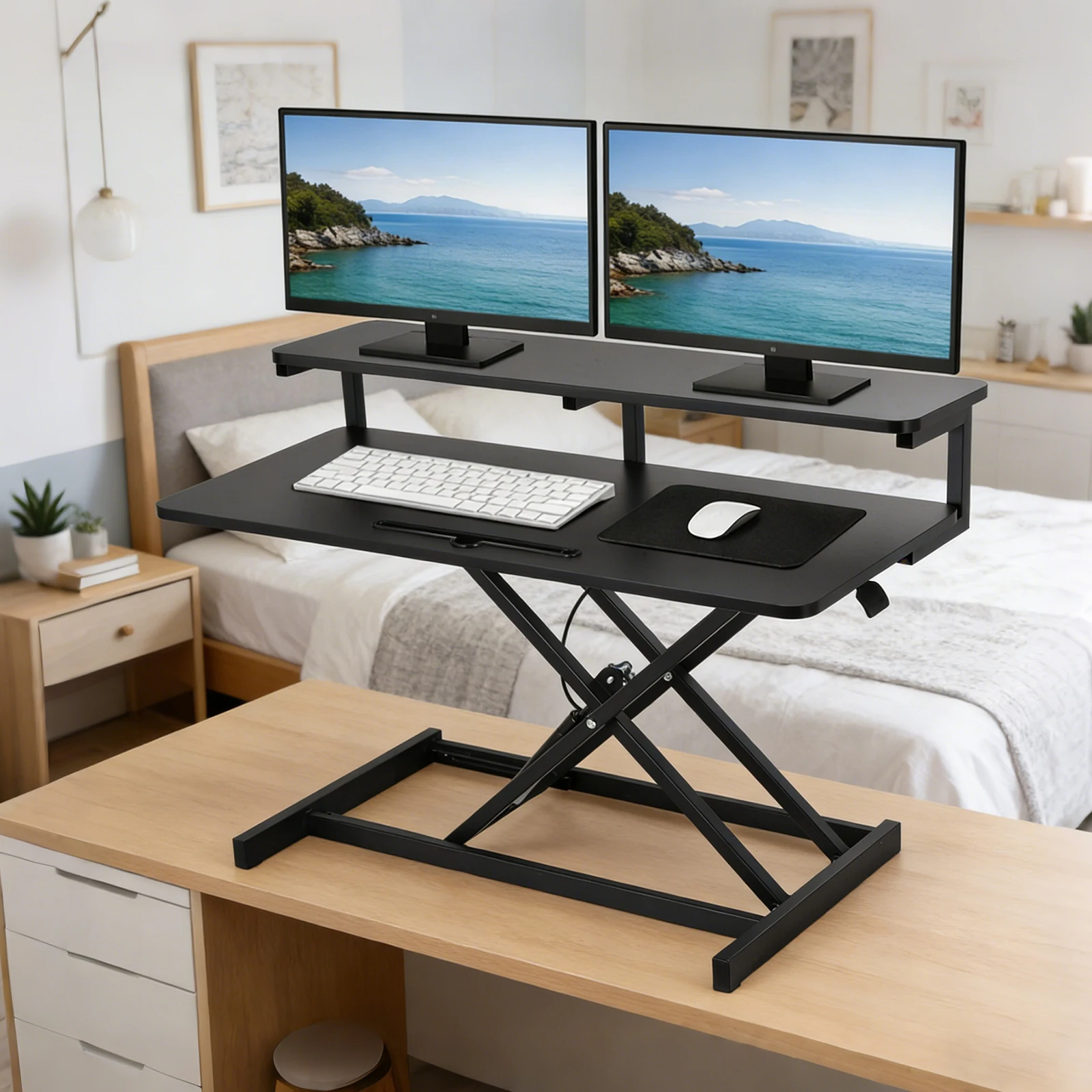 Stand Up Desk Riser | 37-Inch | Stable Standing Desk Converter Height Adjustable Sit Stand Up Tabletop Riser | for Workstation Computer Table Sitting Standing Work
Stand Up Desk Riser | 37-Inch | Stable Standing Desk Converter Height Adjustable Sit Stand Up Tabletop Riser | for Workstation Computer Table Sitting Standing Work