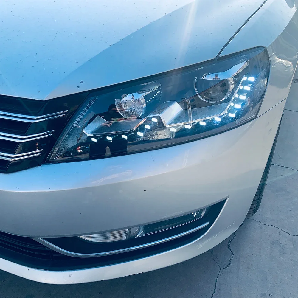 Автомобильная фара для Passat B7, американская версия, 2011-2015, светодиодная автоматическая сборка, обновленная бифокальная линза с высокой настройкой, аксессуары для передних фонарей
Автомобильная фара для Passat B7, американская версия, 2011-2015, светодиодная автоматическая сборка, обновленная бифокальная линза с высокой настройкой, аксессуары для передних фонарей