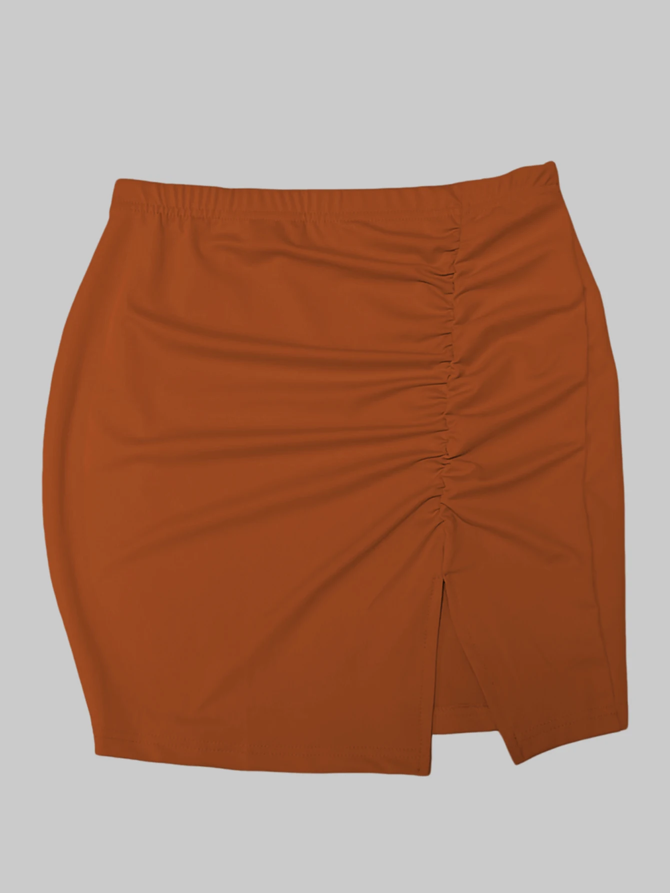 Women Caramel Brown High Waist Ruched Side Slit Bodycon Mini Skirt Casual Slim Fit Short Pencil Skirt For Daily Wear Streetwear
Women Caramel Brown High Waist Ruched Side Slit Bodycon Mini Skirt Casual Slim Fit Short Pencil Skirt For Daily Wear Streetwear