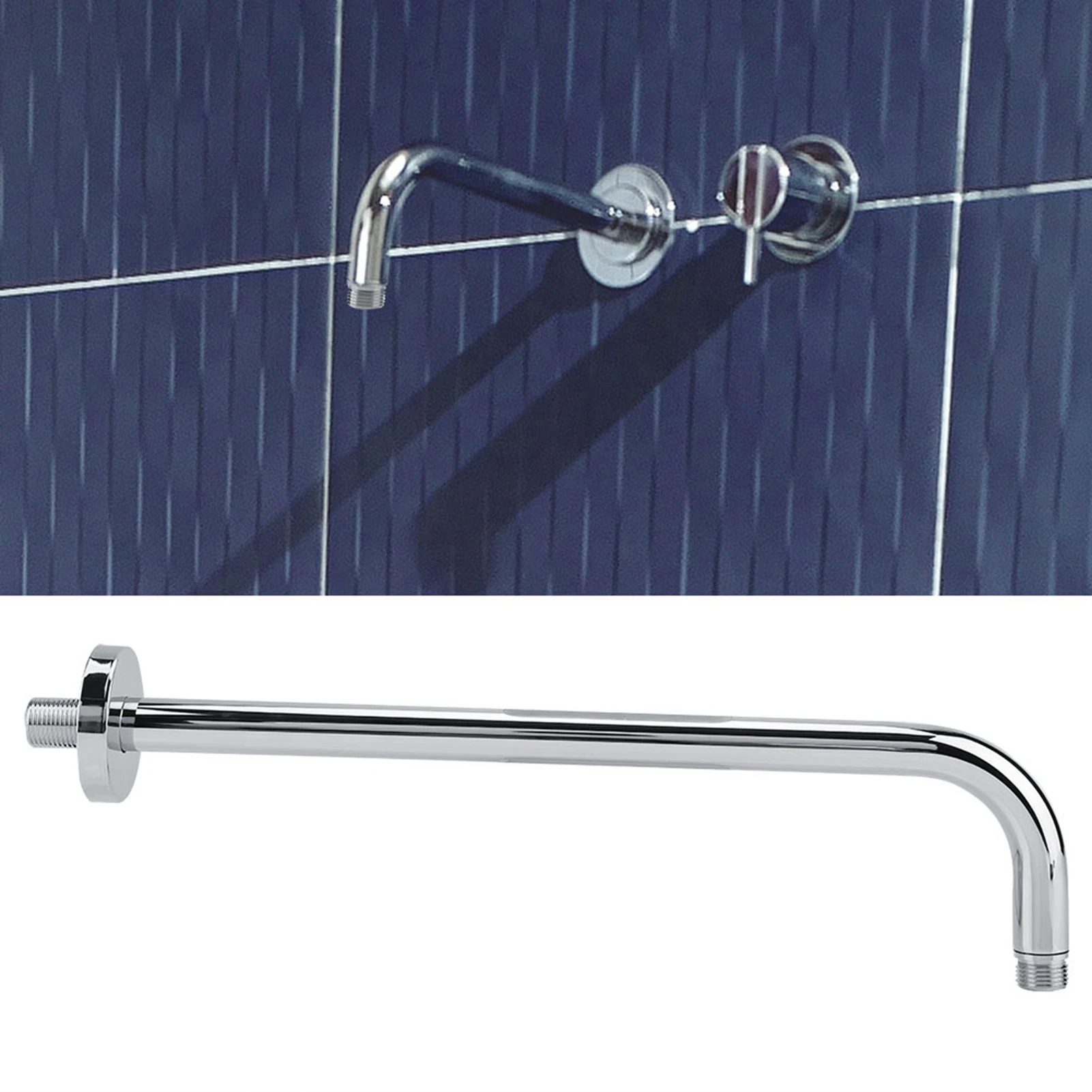 43 см удлиненный рычаг с дождевой насадкой для душа из нержавеющей стали, сменный набор фланцев, фиксированная настенная хромированная отделка G 1/2 дюйма
43 см удлиненный рычаг с дождевой насадкой для душа из нержавеющей стали, сменный набор фланцев, фиксированная настенная хромированная отделка G 1/2 дюйма