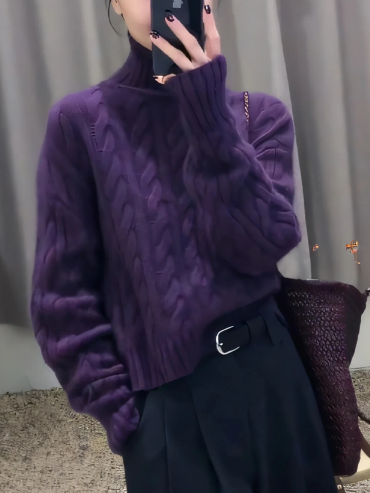 Свободный вязаный фиолетовый свитер женский, модный корейский стиль, с воротником-стойкой, для повседневной носки, осень-зима, новинка, бренд Gtuq
Свободный вязаный фиолетовый свитер женский, модный корейский стиль, с воротником-стойкой, для повседневной носки, осень-зима, новинка, бренд Gtuq